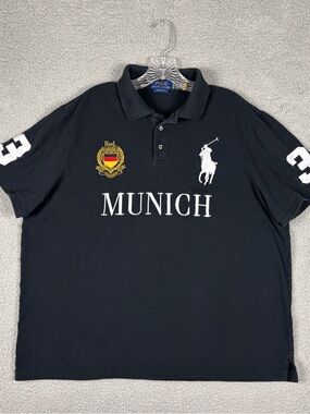Ralph Lauren Black Munich Crest Polo Shirt
